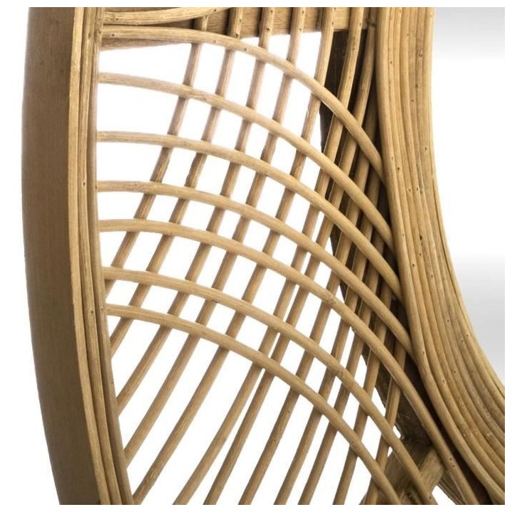 Miroir en bambou, contre-plaqué et verre - Ø Miroir 37 cm - Ø 70 x