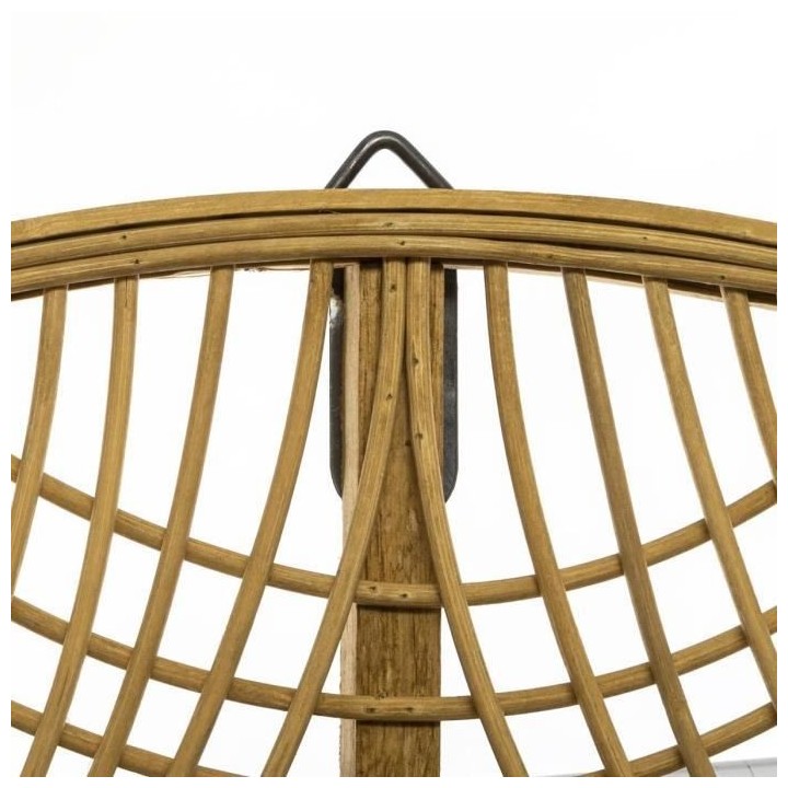 Miroir en bambou, contre-plaqué et verre - Ø Miroir 37 cm - Ø 70 x