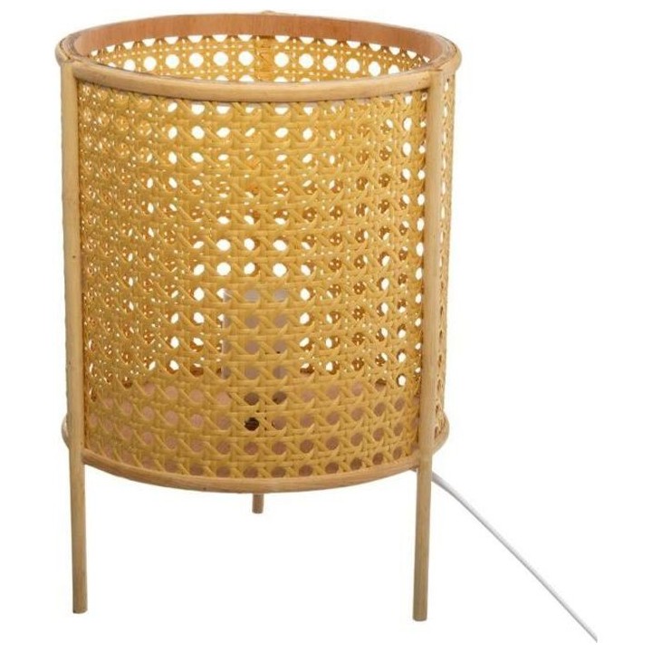 Lampe a poser cannage - H 28 cm - Beige