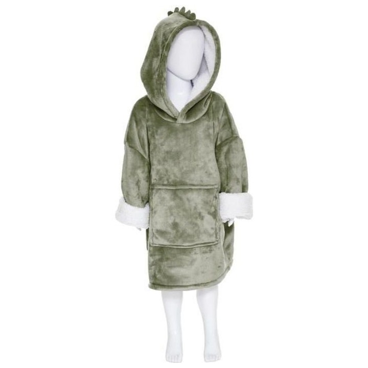 Plaid Sweat a capuche Dino - Vert