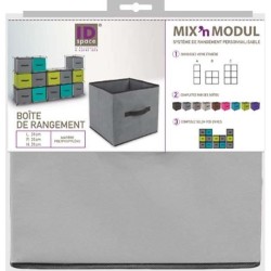 Boîte de rangement/tiroir pour meuble en tissu - 31 x 31 cm - Gris