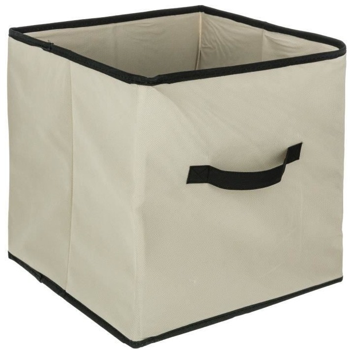 Boîte de rangement/tiroir pour meuble en tissu - 31 x 31 cm - Lin