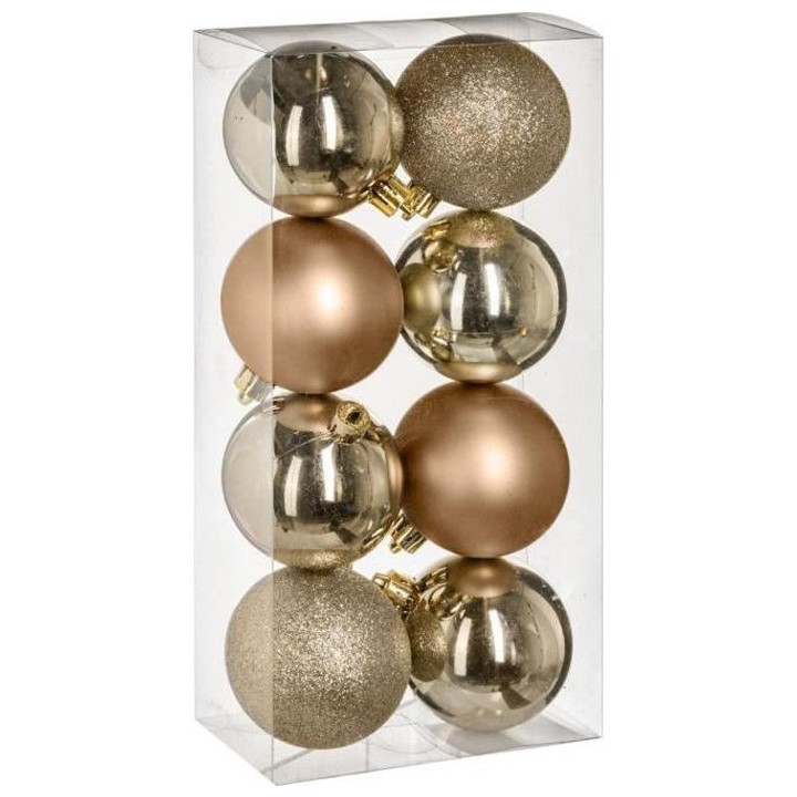 KIT BOULES DE NoeL 70MM X8 OR