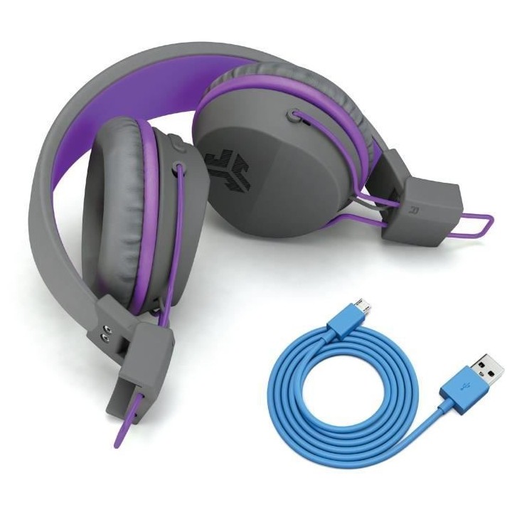 JLab Audio - JBuddies Studio Kids WirelessGrey/Purple - Casque sans fi