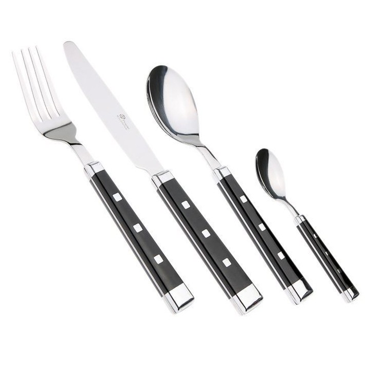 PRADEL EXCELLENCE - Ménagere belle table noir 16 pieces en boite