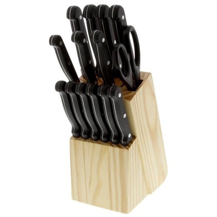 PRADEL EXCELLENCE Bloc en bois 17 pieces MACAO noir, gris et beige