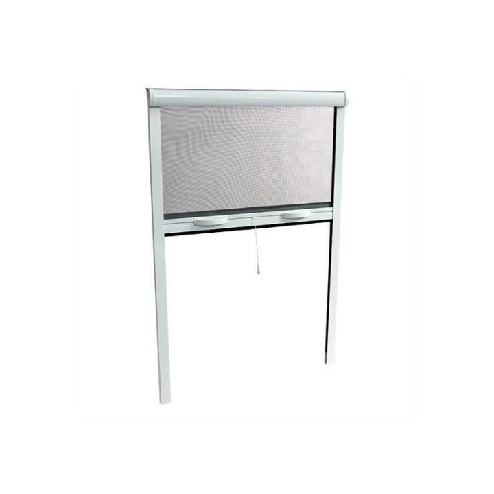 Moustiquaire de porte fenetre L160 X H220 cm en aluminium laqué blanc