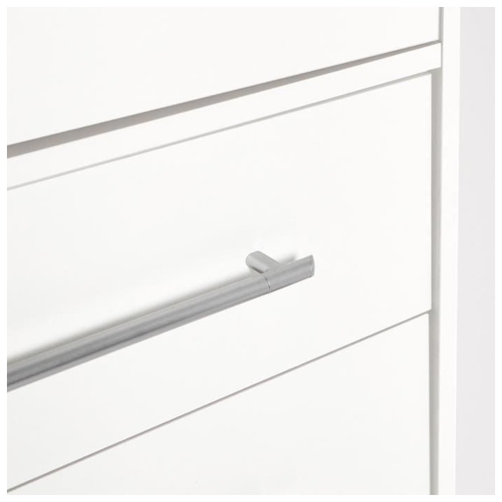 Armoire 3 portes battantes + 3 tiroirs - Bois aggloméré - Blanc - L