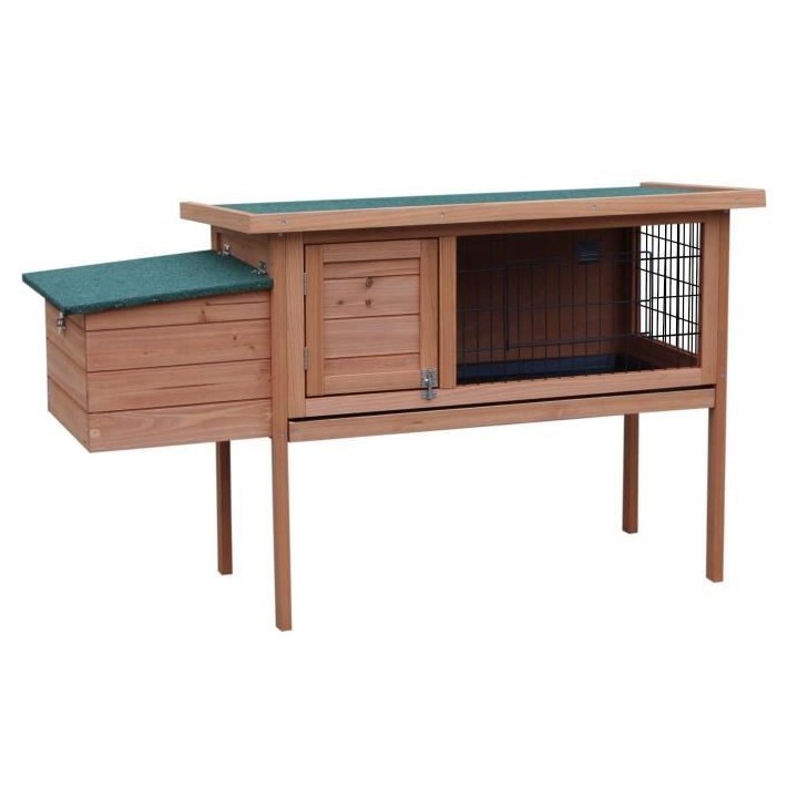Clapier en bois pour lapin Jules 120x45x70 cm - Pour lapin