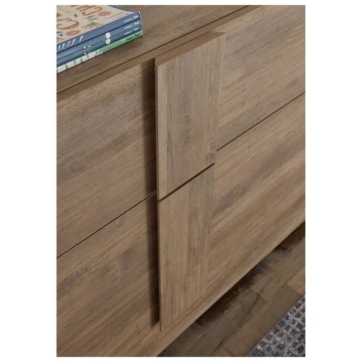 Buffet JULIANA 1 Porte 3 Tiroirs décor Chene mercure - L 182xP44xH90