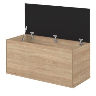 KNIGHT Coffre a chaussures - Décor chene et noir - L 89 x P 39 x H 43