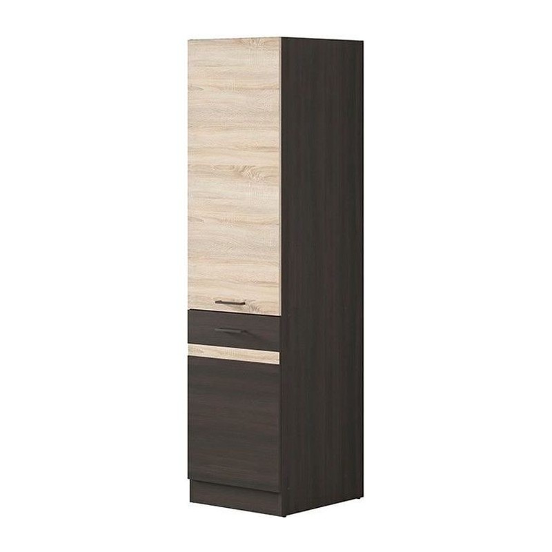 JUNONA Colonne de cuisine L 50 cm - Décor chene Sonoma et Wengé