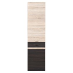 JUNONA Colonne de cuisine L 50 cm - Décor chene Sonoma et Wengé