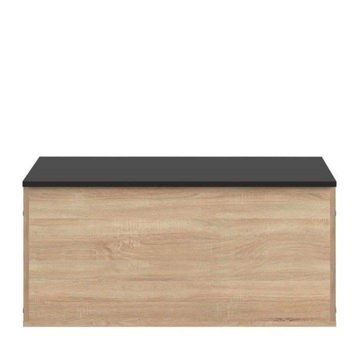 KNIGHT Coffre a chaussures - Décor chene et noir - L 89 x P 39 x H 43