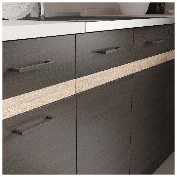 JUNONA Cuisine d'angle complete éclairage LED plan de travail L 3m40