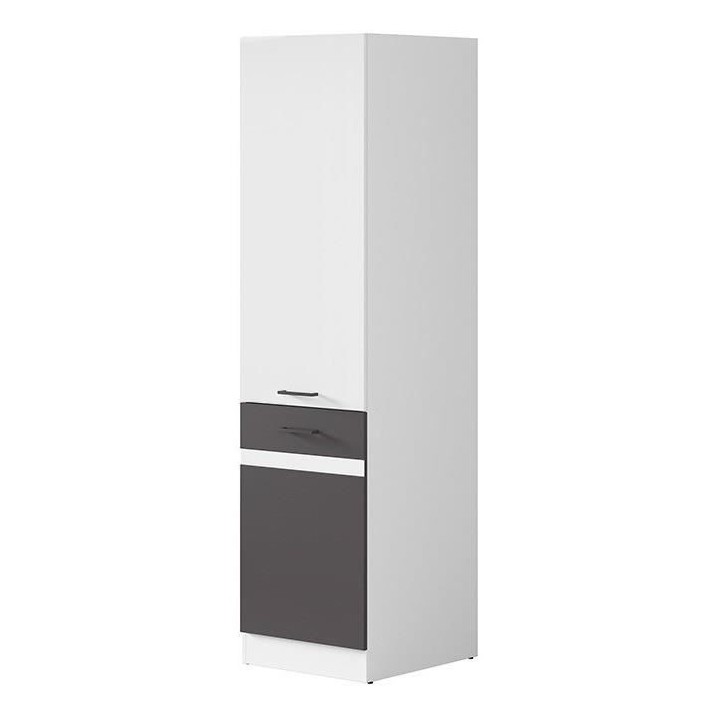 JUNONA Colonne de cuisine L 50 cm - Blanc brillant et gris