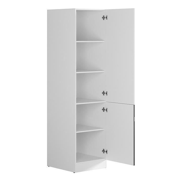 JUNONA Colonne de cuisine L 50 cm - Blanc brillant et gris