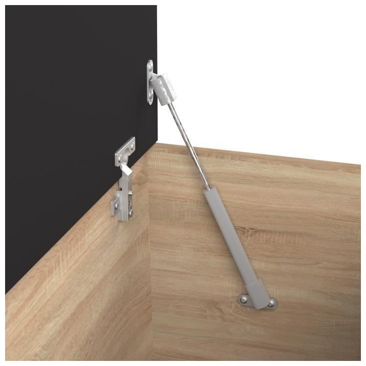 KNIGHT Coffre a chaussures - Décor chene et noir - L 89 x P 39 x H 43