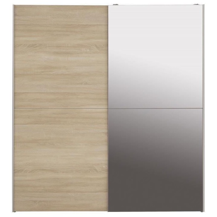 Armoire 2 portes coulissantes avec miroir - Chene sonoma - L 170,3 x P