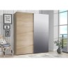 Armoire 2 portes coulissantes avec miroir - Chene sonoma - L 170,3 x P 61,2 x H 190,5 cm - ULOS