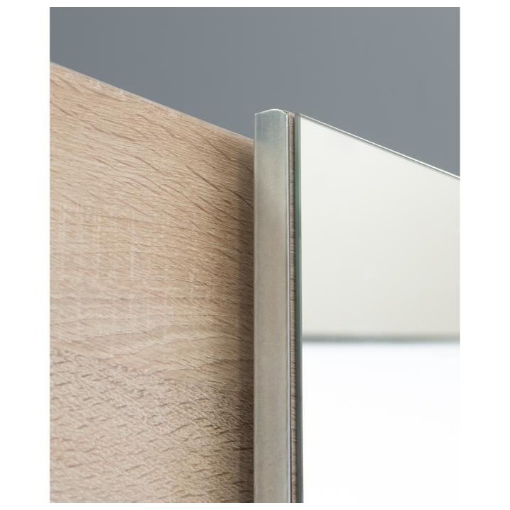 Armoire 2 portes coulissantes avec miroir - Chene sonoma - L 170,3 x P