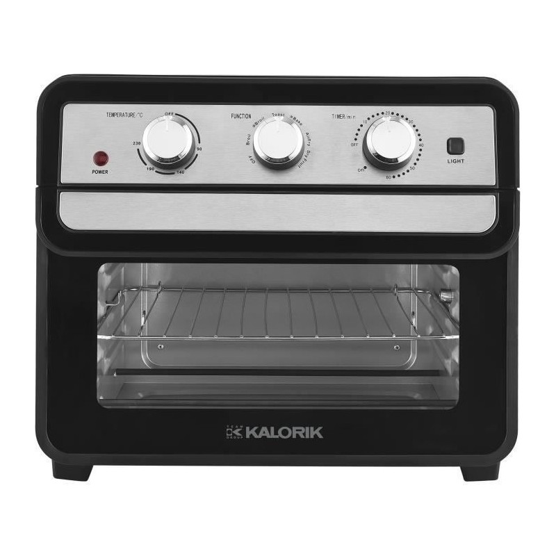 Mini-four et friteuse a air chaud combiné TKG AFO 2000 - 22L - 1700W - Acier inoxydable - 90-230° C - Noir