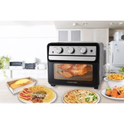 Mini-four et friteuse a air chaud combiné TKG AFO 2000 - 22L - 1700W - Acier inoxydable - 90-230° C - Noir