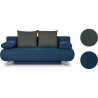 Banquette convertible avec le coffre - Tissu bleu denim et bleu chiné - L210 x P92 x H80 cm - KALIOPE