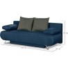 Banquette convertible avec le coffre - Tissu bleu denim et bleu chiné - L210 x P92 x H80 cm - KALIOPE