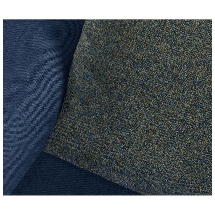 Banquette convertible avec le coffre - Tissu bleu denim et bleu chiné