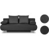 Banquette convertible avec le coffre - Tissu graphite - L210 x P92 x H80 cm - KALIOPE