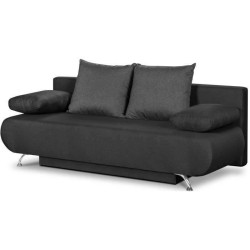 Banquette convertible avec le coffre - Tissu graphite - L210 x P92 x H80 cm - KALIOPE