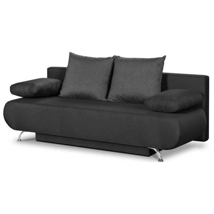 Banquette convertible avec le coffre - Tissu graphite - L210 x P92 x H