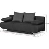 Banquette convertible avec le coffre - Tissu graphite - L210 x P92 x H80 cm - KALIOPE