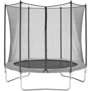Trampoline 250 - Diametre 244 cm - Gris - KANGUI - Avec filet de prote