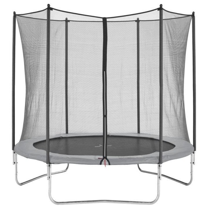 Trampoline 250 - Diametre 244 cm - Gris - KANGUI - Avec filet de prote