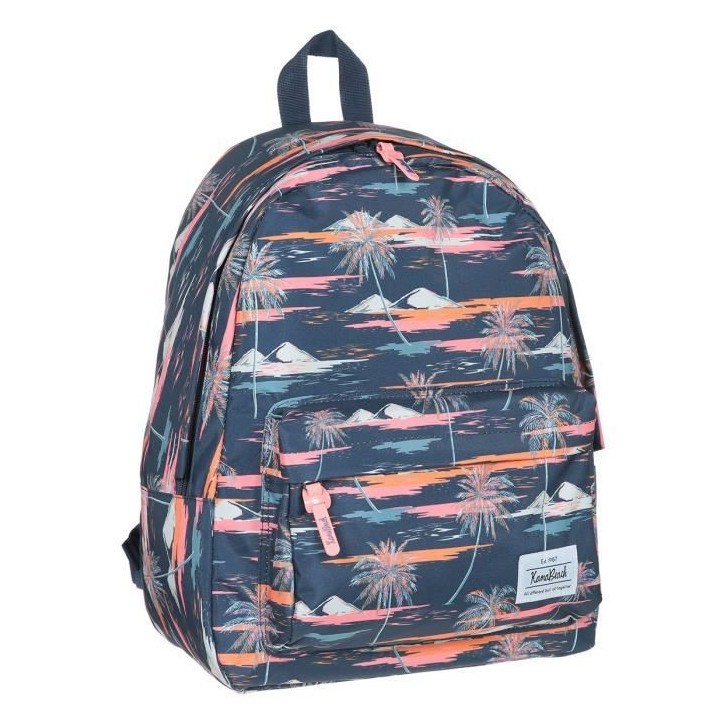 KANABEACH Sac a dos Borne 1 Compartiment Bleu/Orange Enfant