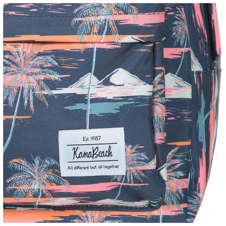 KANABEACH Sac a dos Borne 1 Compartiment Bleu/Orange Enfant
