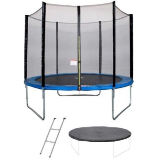Trampoline Ø 300 cm Bleu MAXI ECO - KANGUI - Avec Filet, Echelle, Cou