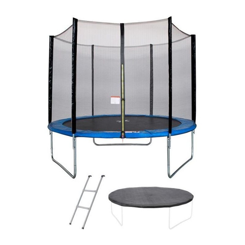 Trampoline Ø 300 cm Bleu MAXI ECO - KANGUI - Avec Filet, Echelle, Couverture de Protection