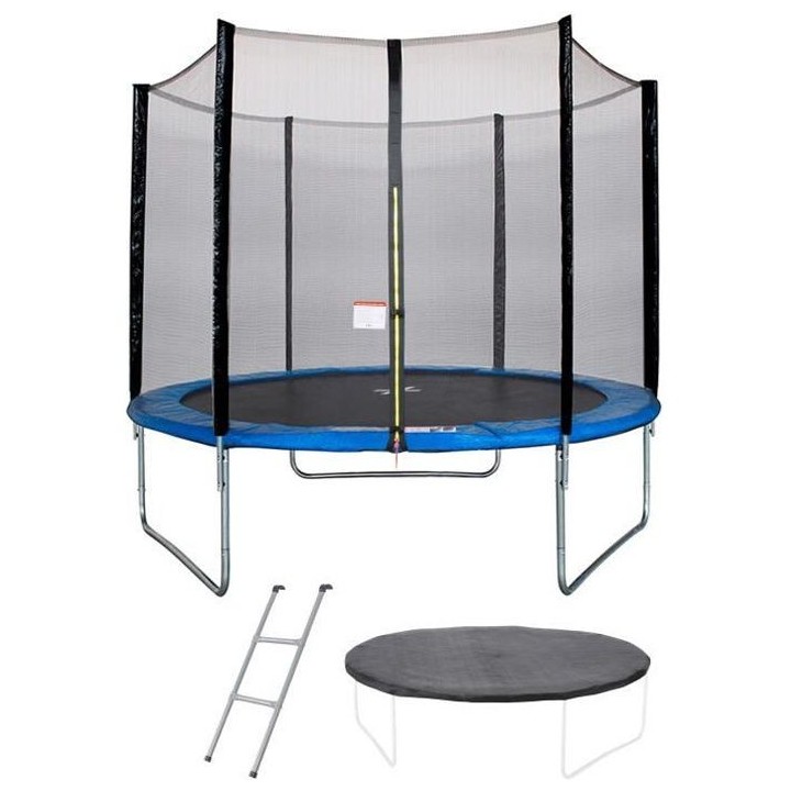 Trampoline Ø 300 cm Bleu MAXI ECO - KANGUI - Avec Filet, Echelle, Cou