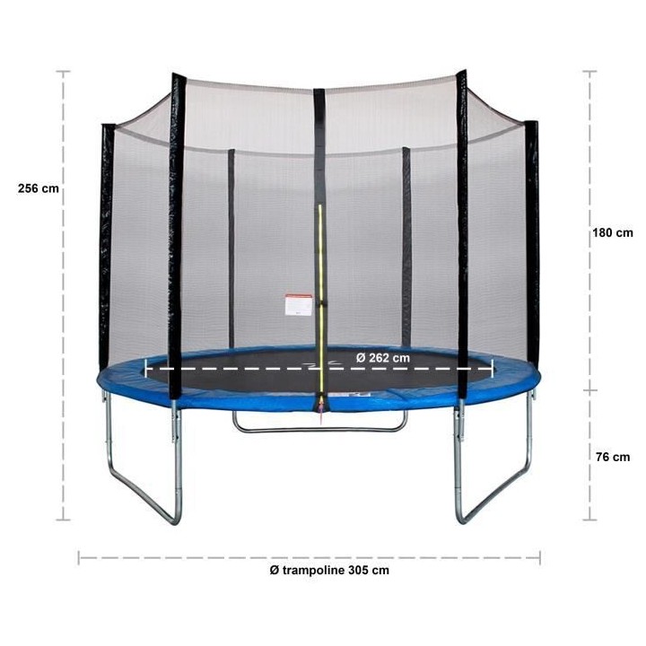 Trampoline Ø 300 cm Bleu MAXI ECO - KANGUI - Avec Filet, Echelle, Cou