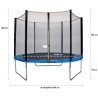 Trampoline Ø 300 cm Bleu MAXI ECO - KANGUI - Avec Filet, Echelle, Couverture de Protection