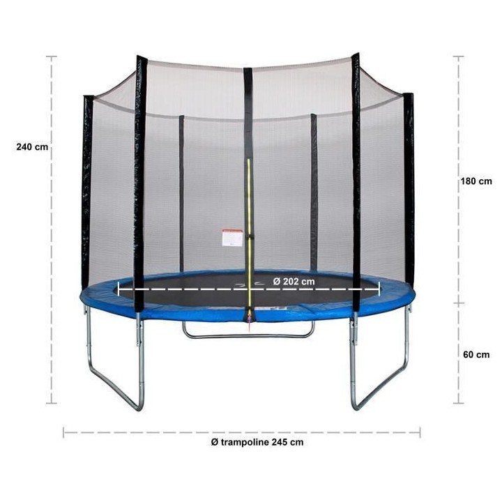 Trampoline Ø 250 cm MAXI ECO - Bleu - KANGUI - Avec Filet