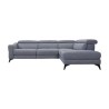 Canapé d'angle droit relax électrique - 5 places - KANSAS - Tissu Gris - L 283 x P 102 x H x 74 cm