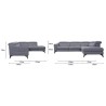 Canapé d'angle droit relax électrique - 5 places - KANSAS - Tissu Gris - L 283 x P 102 x H x 74 cm