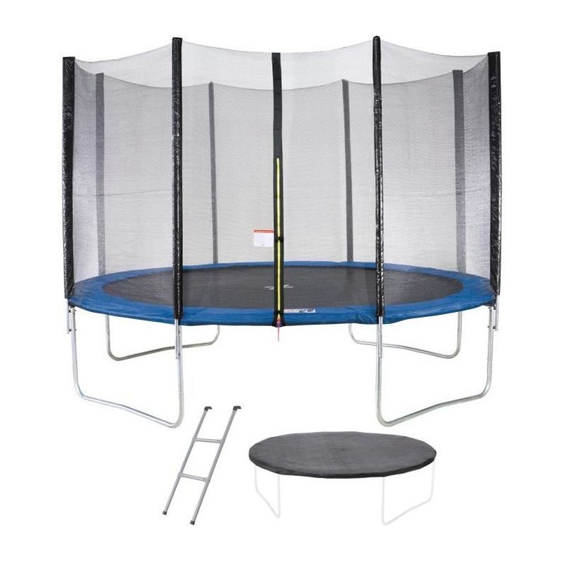 Trampoline Ø 360 cm Bleu MAXI ECO - KANGUI - Avec Filet, Echelle, Couverture de Protection