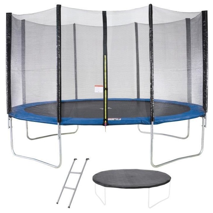 Trampoline MAXI ECO Ø 430 cm Bleu - Avec Filet, Echelle, Couverture d