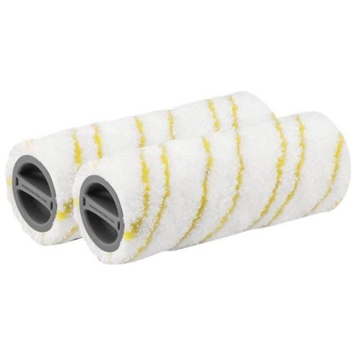 KÄRCHER Lot de 2 brosses-rouleaux en microfibres jaune pour FC3 FC5 F