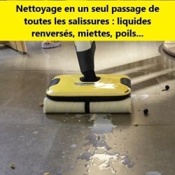 KARCHER Nettoyeur de sols FC 7 sans fil - 3 modes de Nettoyage - Position Parking - Auto-Nettoyage Des Rouleaux - Autonomie 45 m